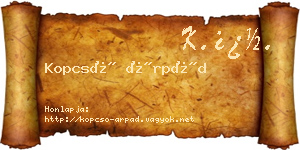 Kopcsó Árpád névjegykártya