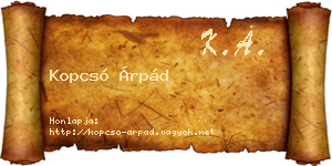 Kopcsó Árpád névjegykártya